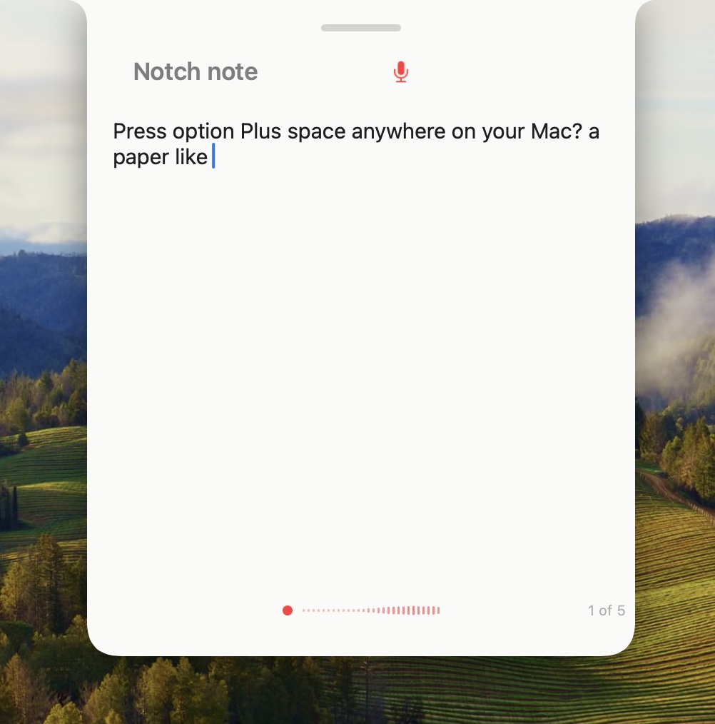 Notch Notes on-device dictation with live waveform transcription